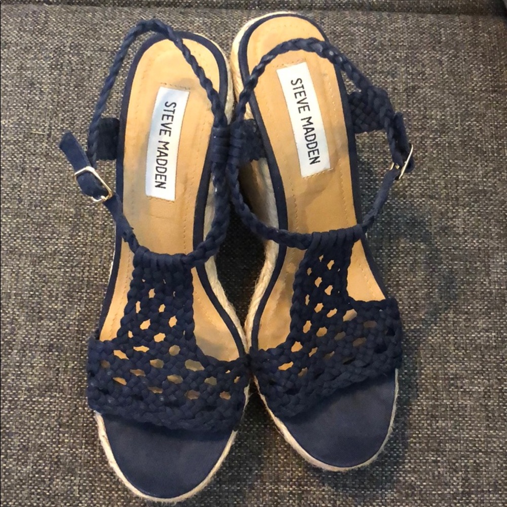 Navy Steve Madden Wedges